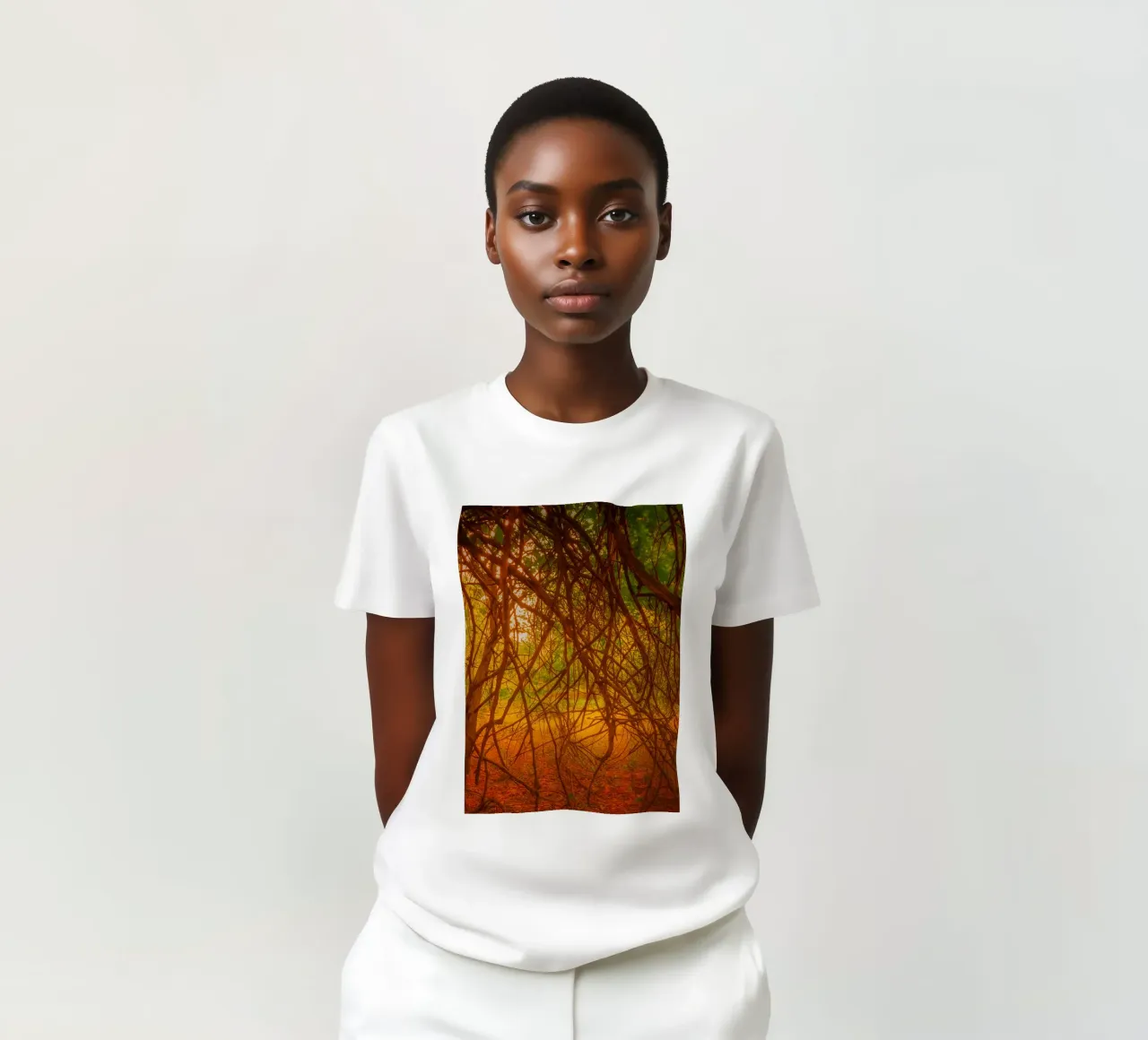 tree branches hanging down to the ground t-shirt by PASMING