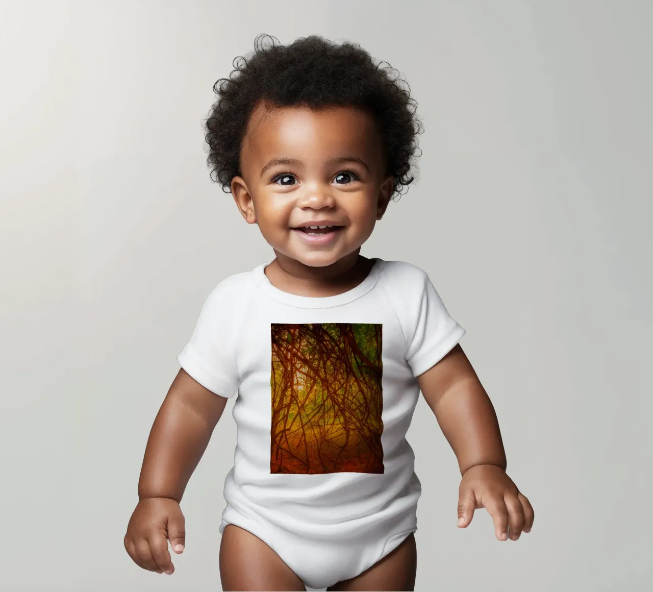 tree branches hanging down to the ground short-sleeve baby romper by PASMING