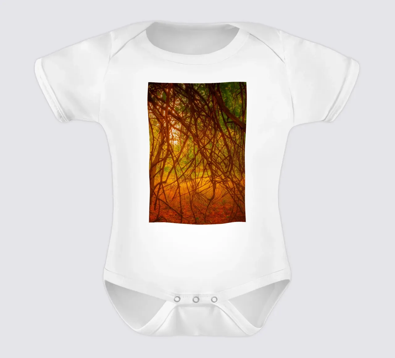 tree branches hanging down to the ground short-sleeve baby romper by PASMING