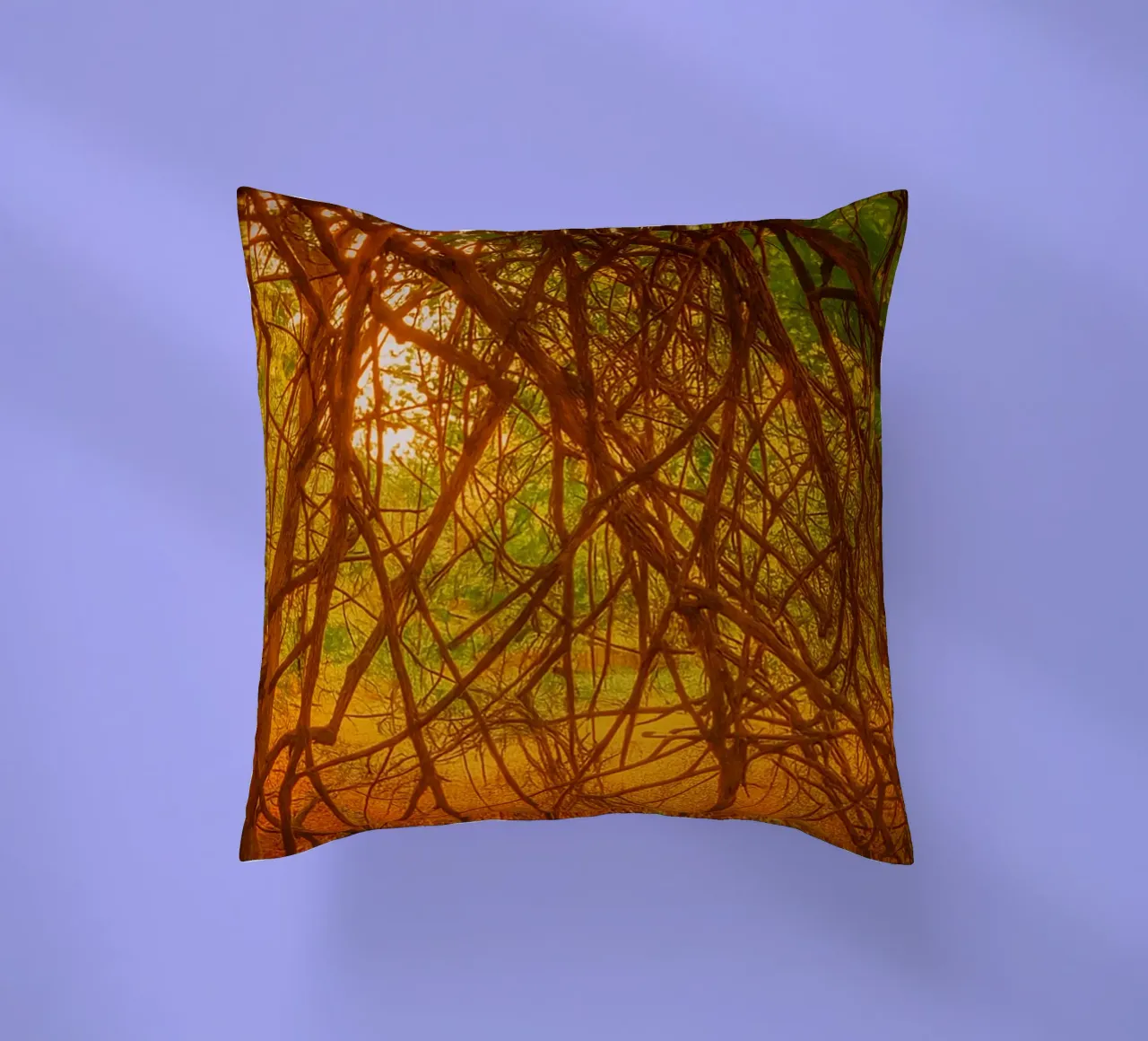 tree branches hanging down to the ground decorative cushion by PASMING