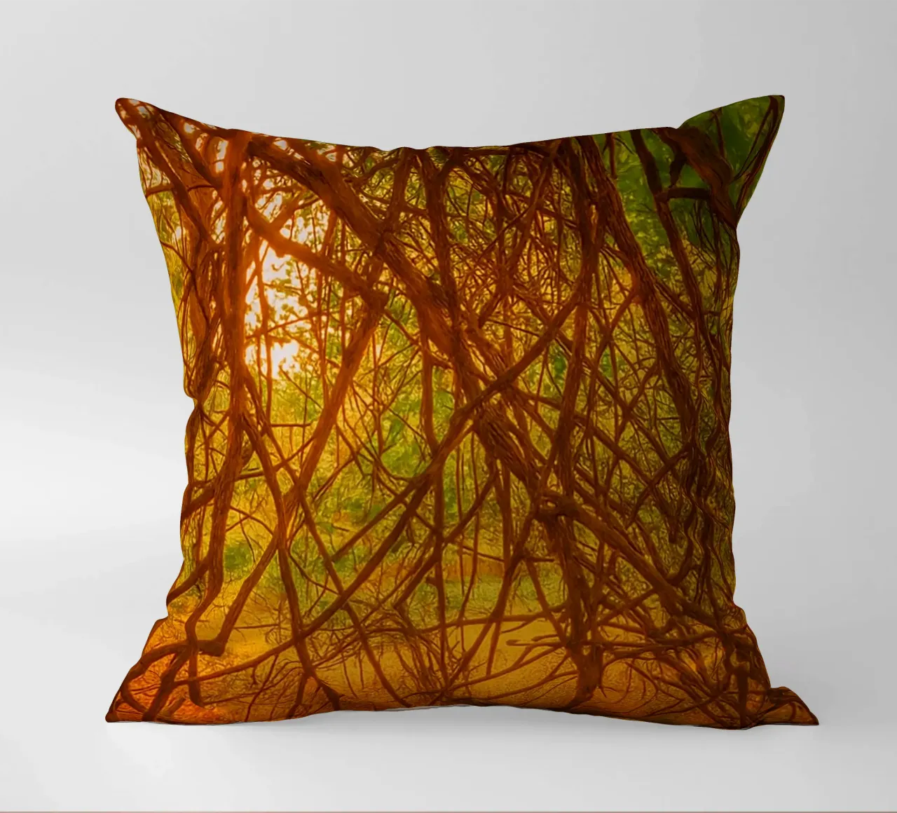 tree branches hanging down to the ground decorative cushion by PASMING