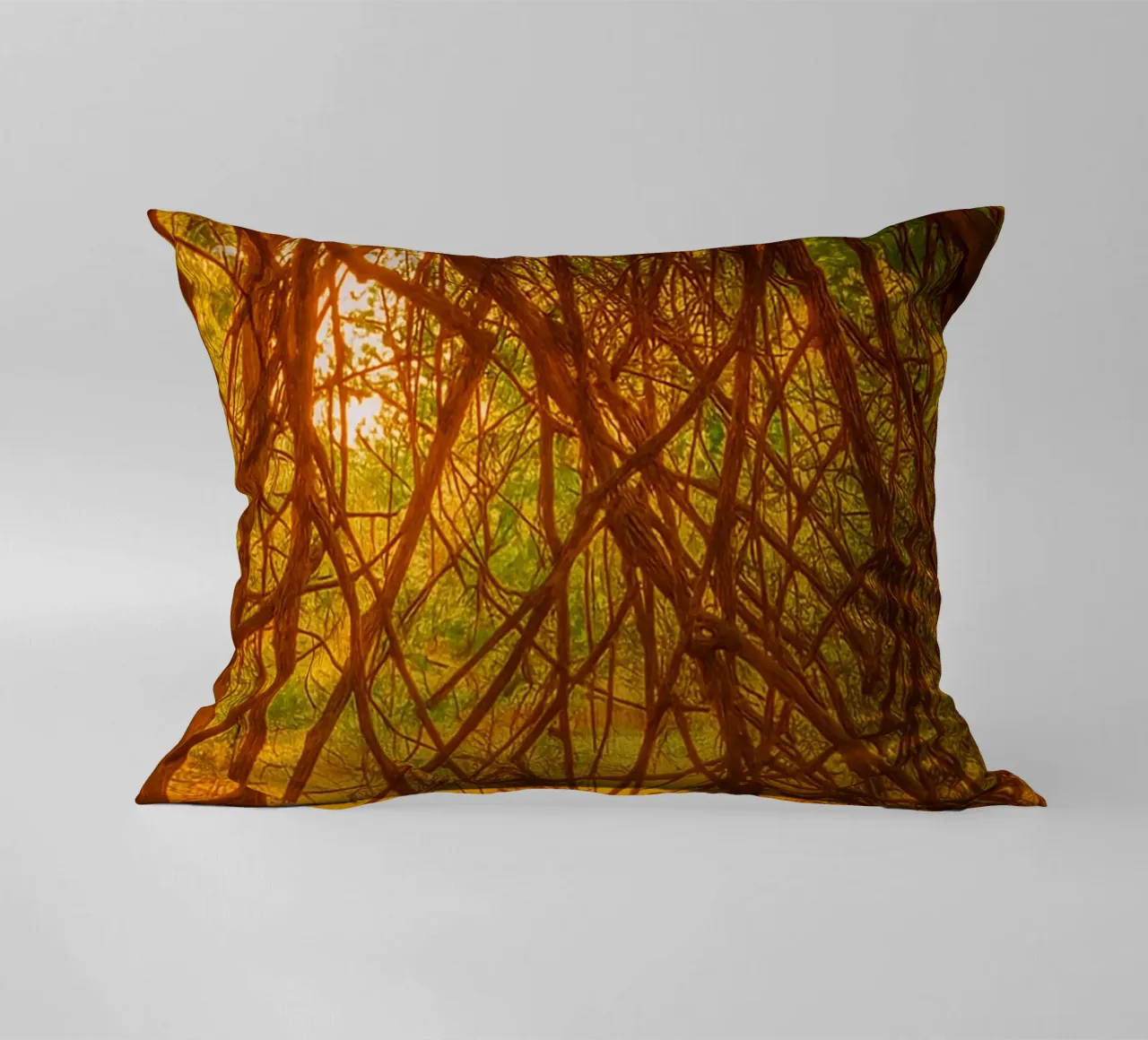 tree branches hanging down to the ground decorative cushion by PASMING