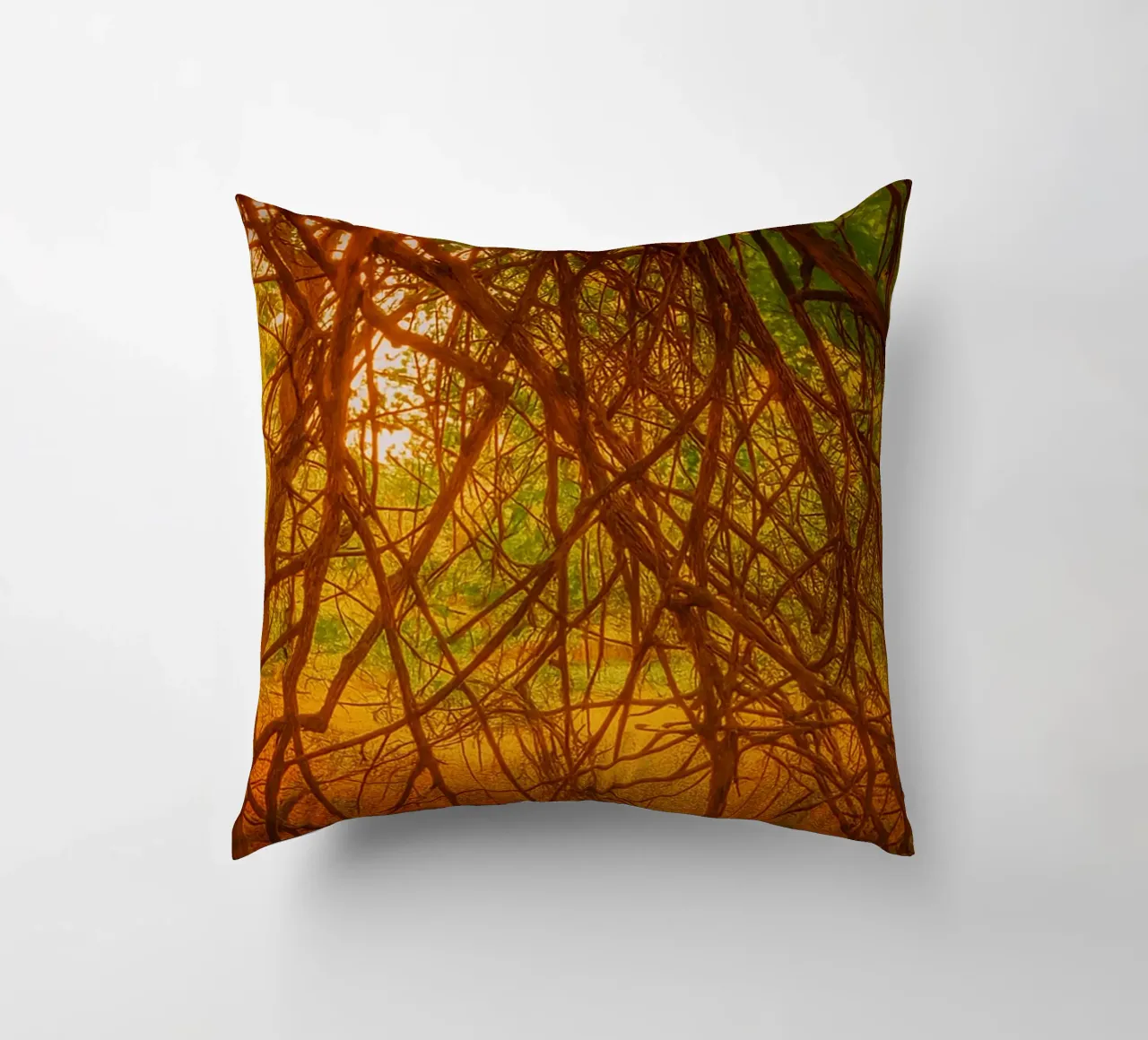 tree branches hanging down to the ground decorative cushion by PASMING