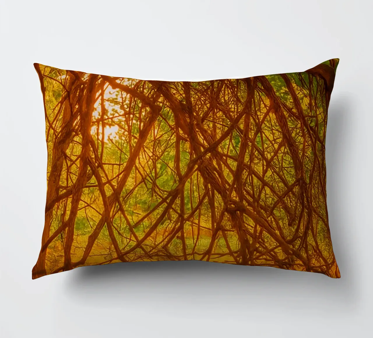 tree branches hanging down to the ground decorative cushion by PASMING
