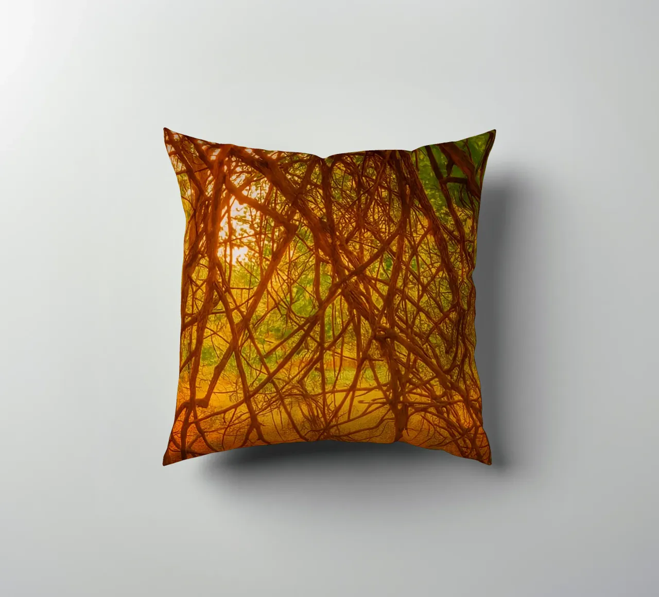 tree branches hanging down to the ground decorative cushion by PASMING