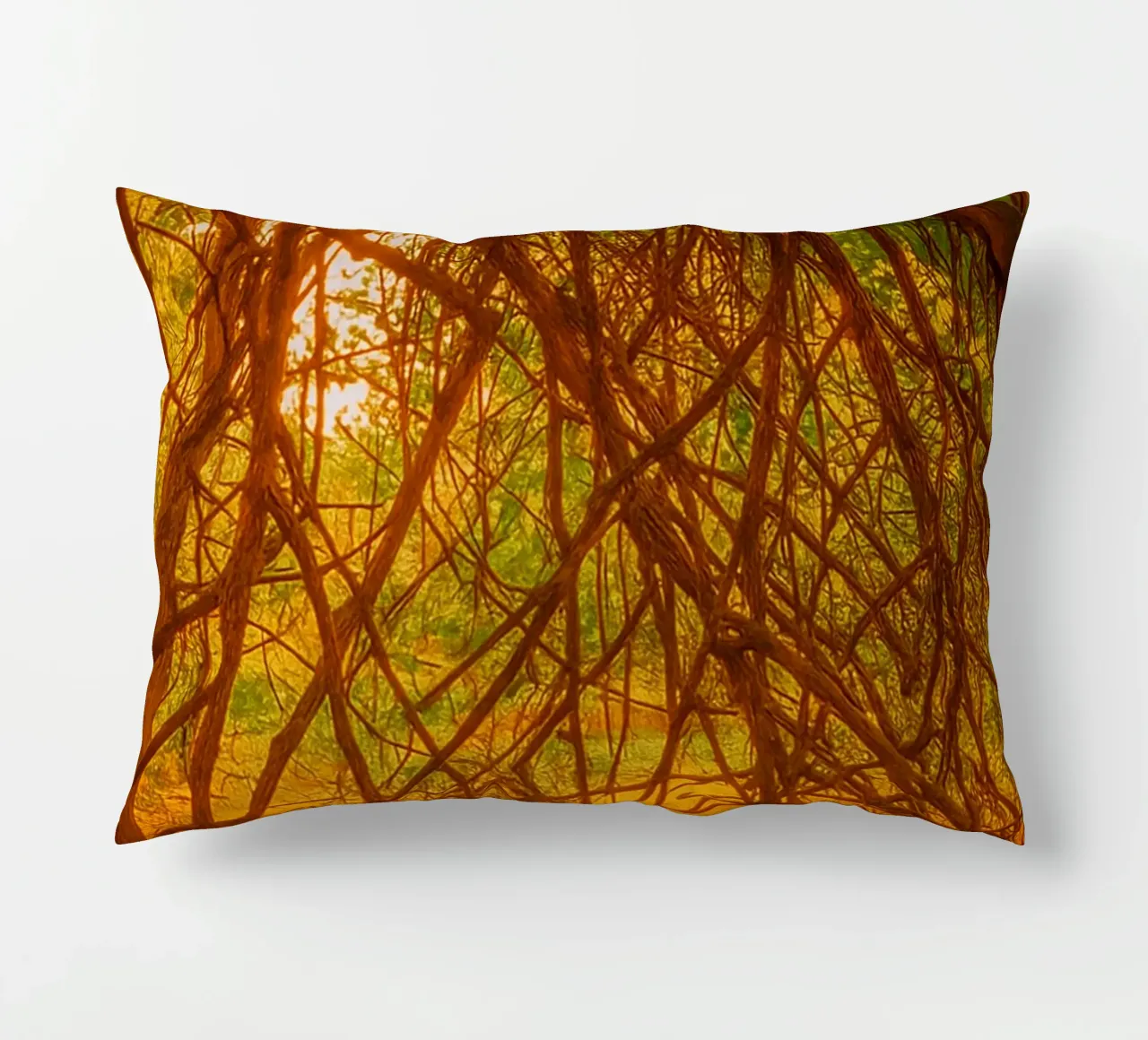 tree branches hanging down to the ground decorative cushion by PASMING