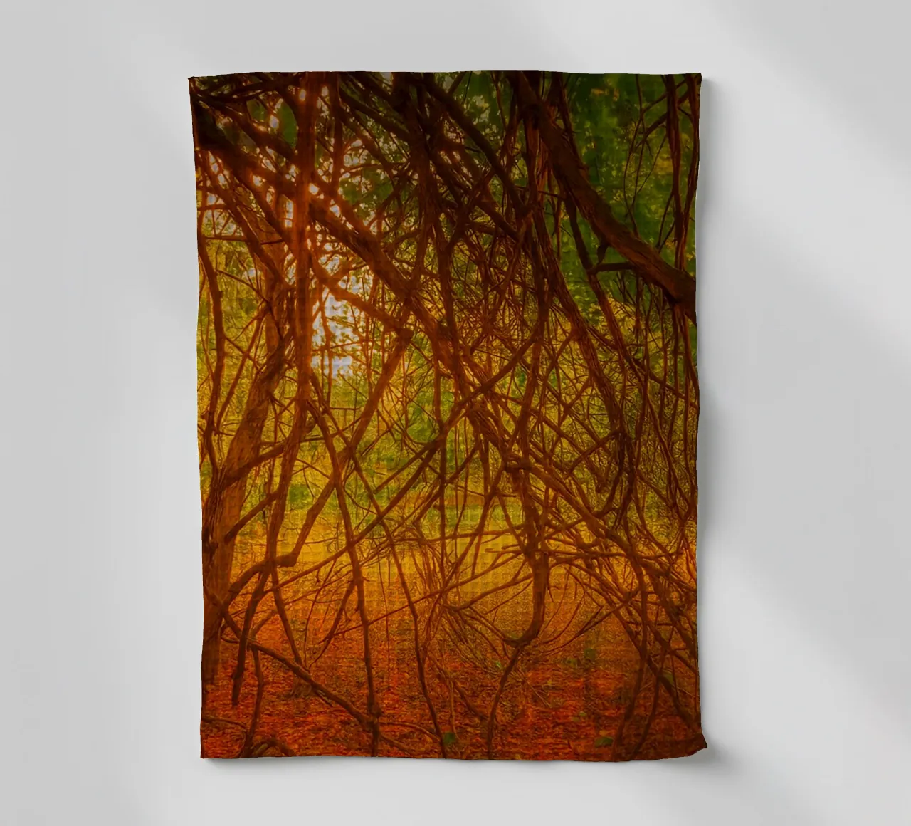 tree branches hanging down to the ground tea towel by PASMING