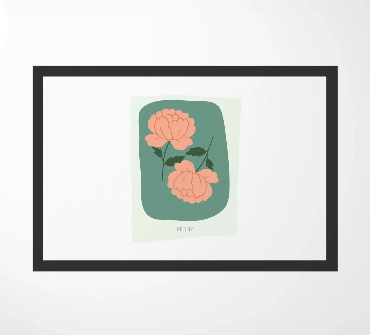 Illustrazione disegnata a mano di una peonia zerbino da GalerieGG
