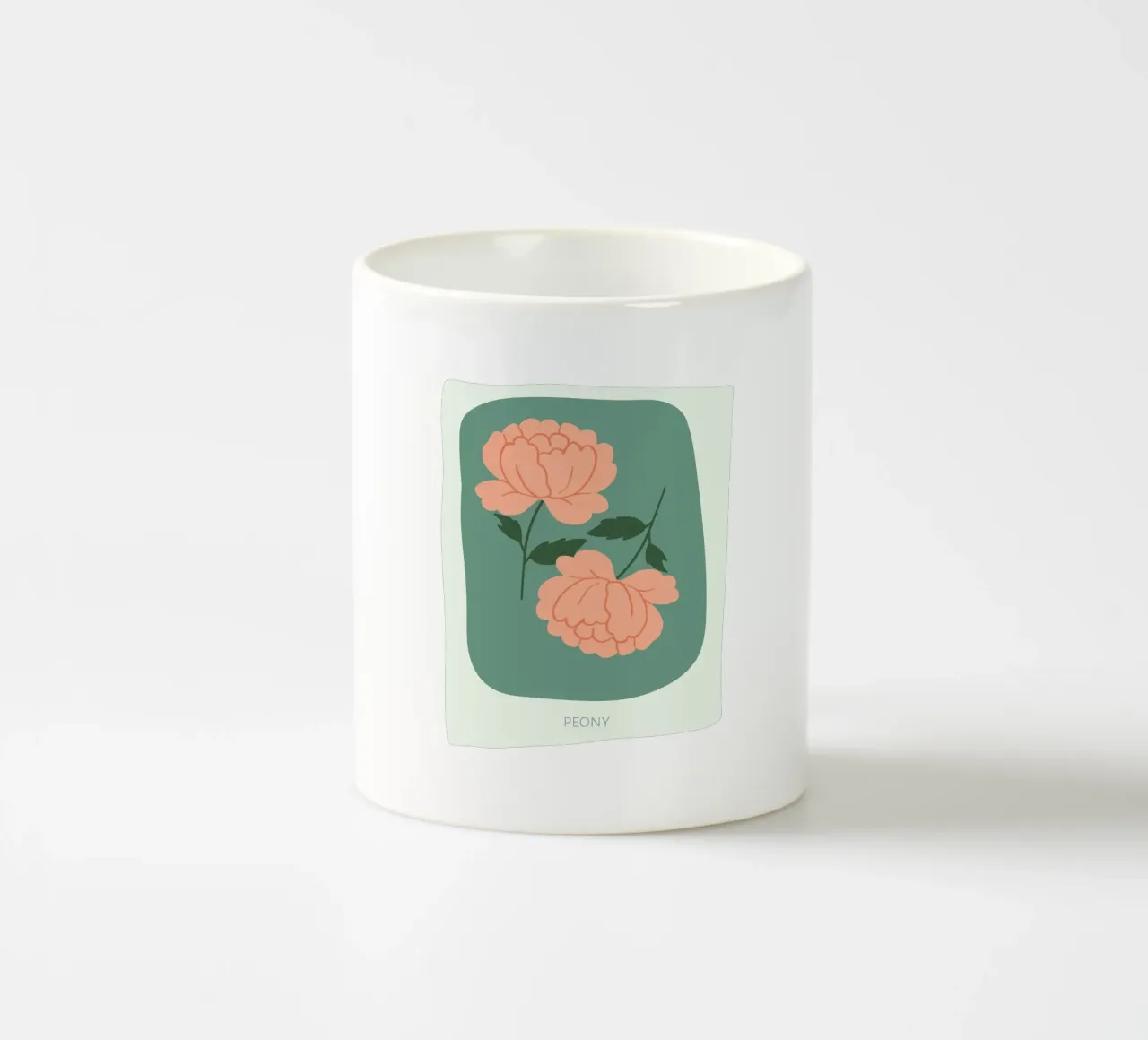 Illustrazione disegnata a mano di una peonia tazza in ceramica da GalerieGG