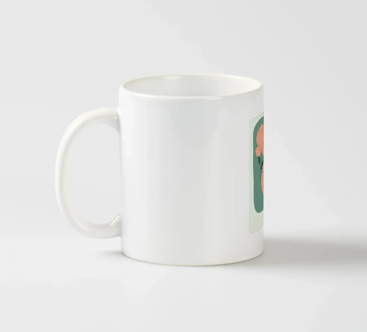 Illustrazione disegnata a mano di una peonia tazza in ceramica da GalerieGG