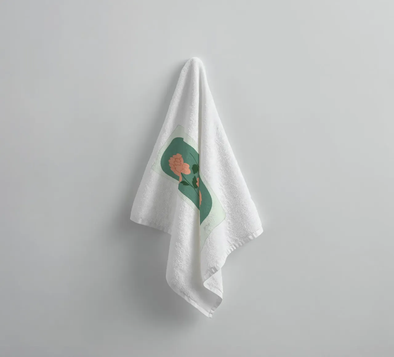 Illustrazione disegnata a mano di una peonia asciugamano da bagno da GalerieGG
