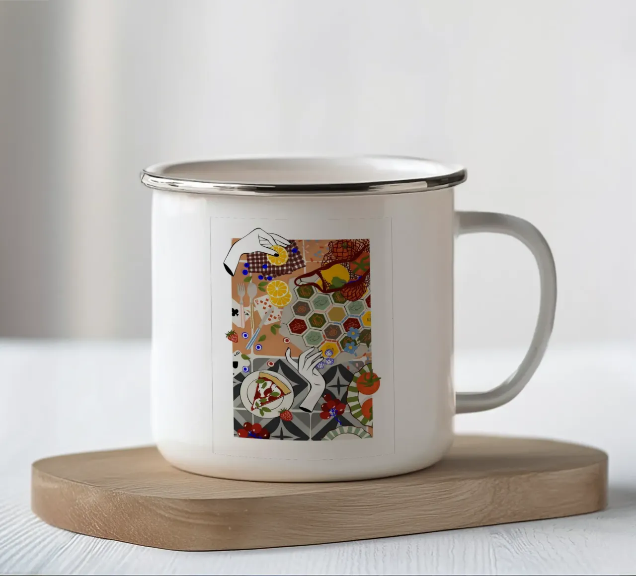 Cucina 03 tazza in smalto da Lise.ya