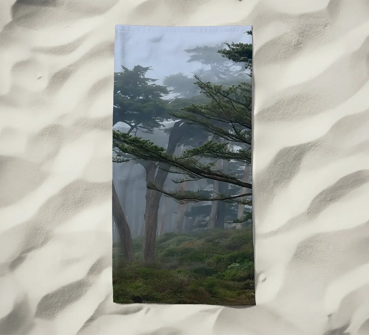 trees on the edge of the forest beach towel by PASMING