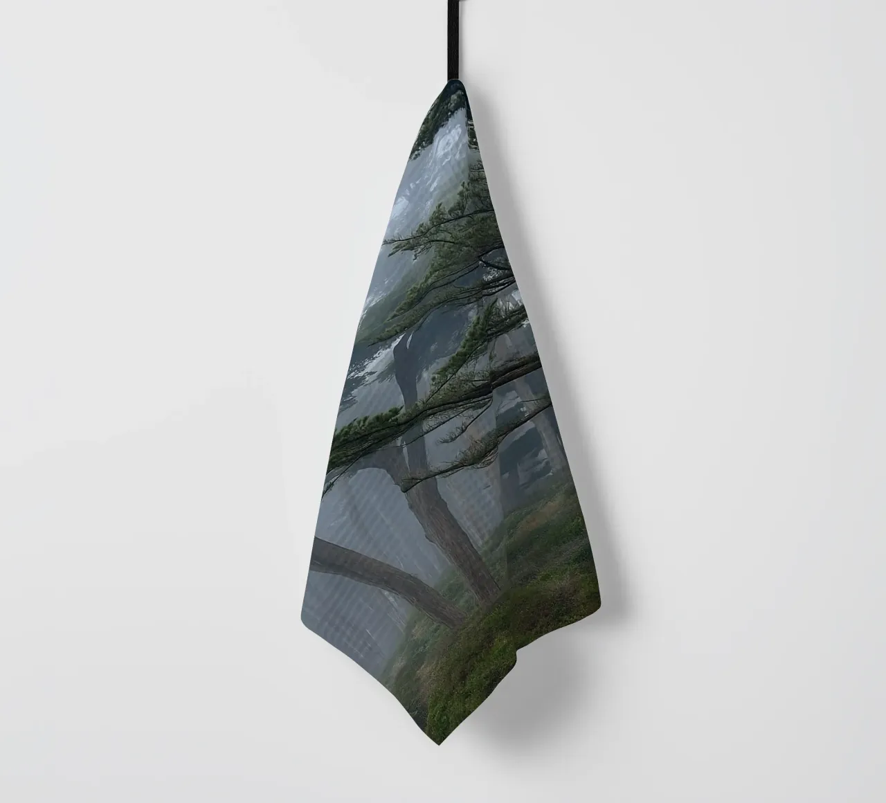 bomen aan de rand van het bos theedoek van PASMING