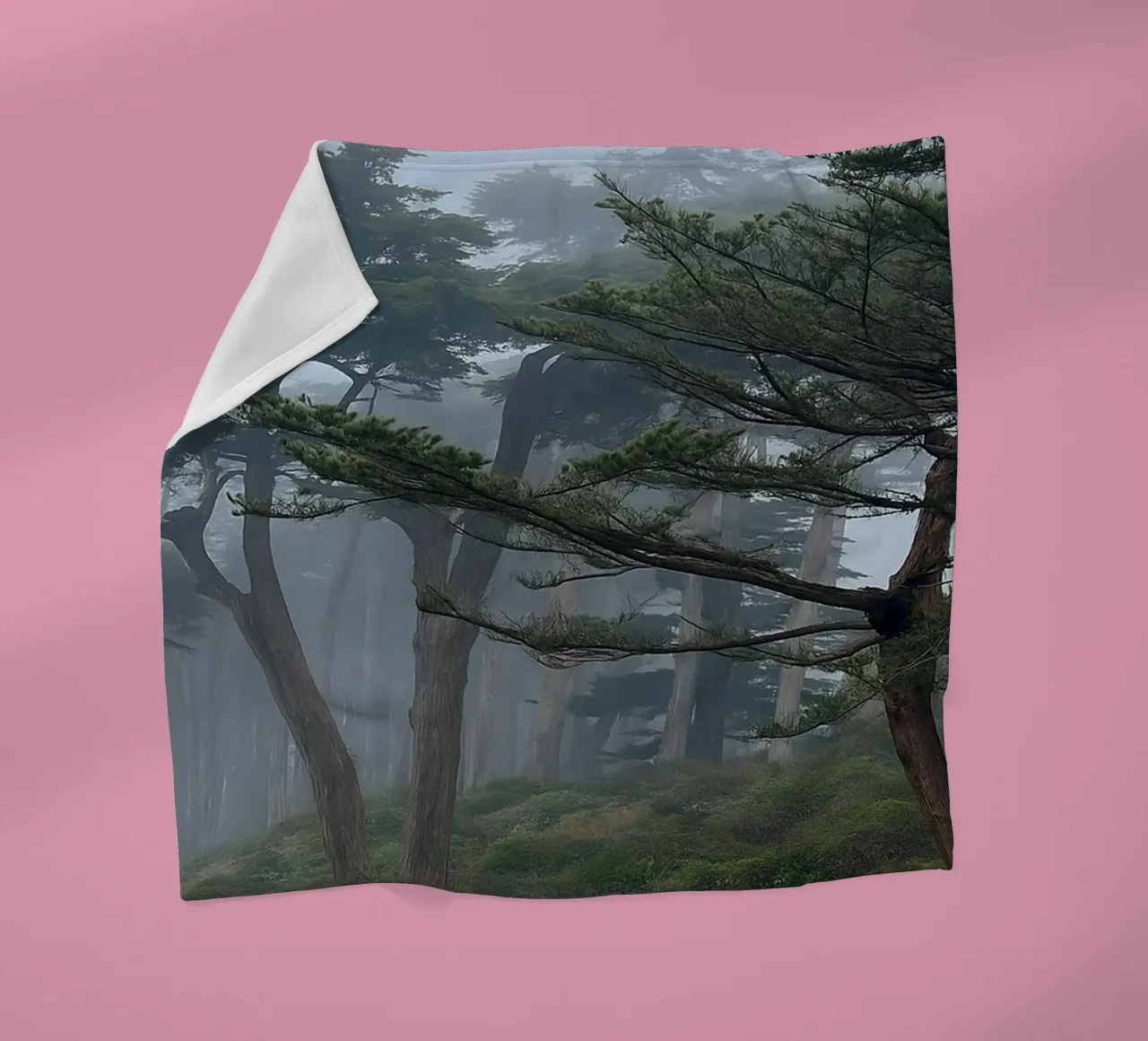 trees on the edge of the forest fleece blanket by PASMING