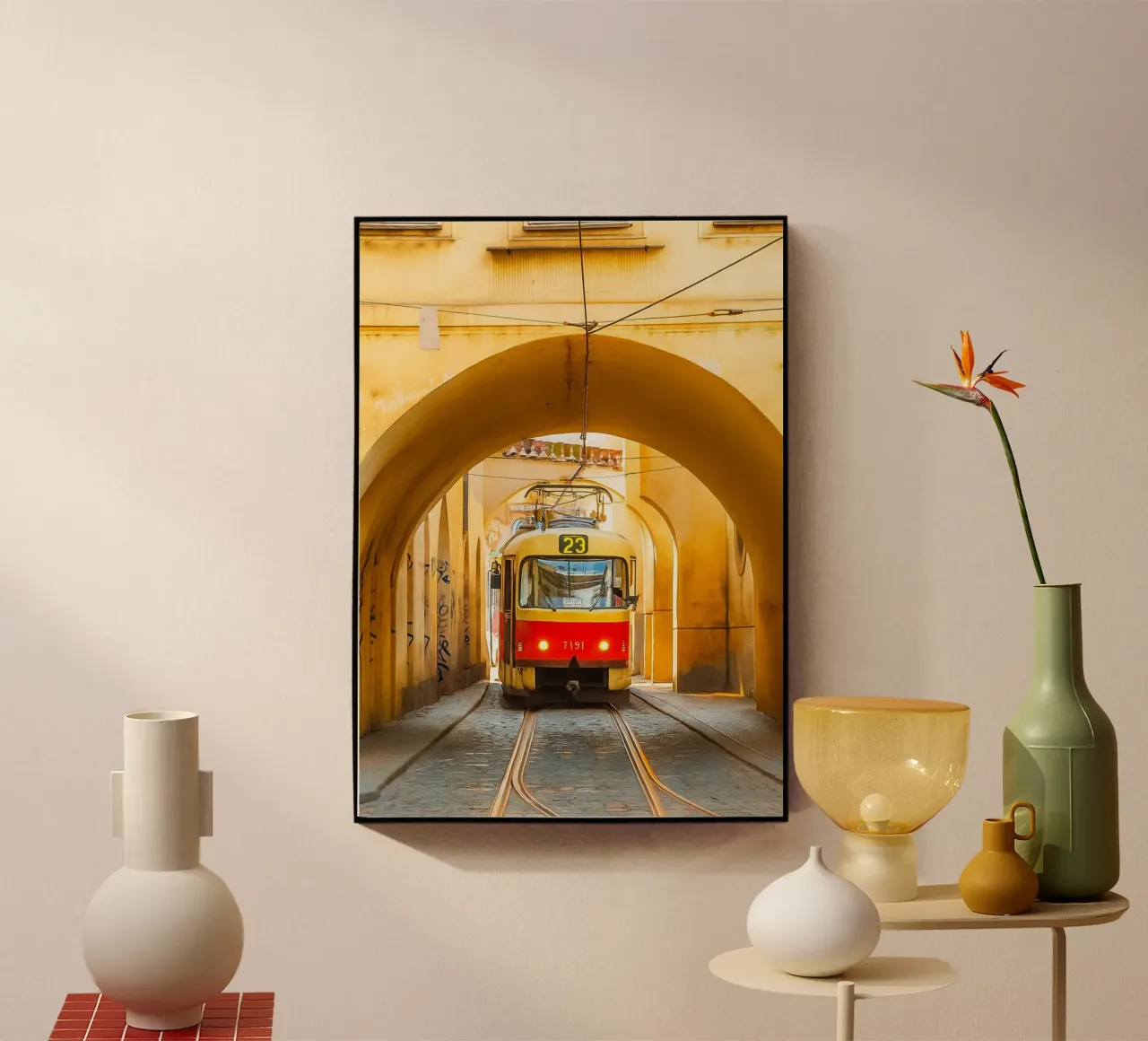 tunnel del tram d'epoca in città plexiglass da PASMING