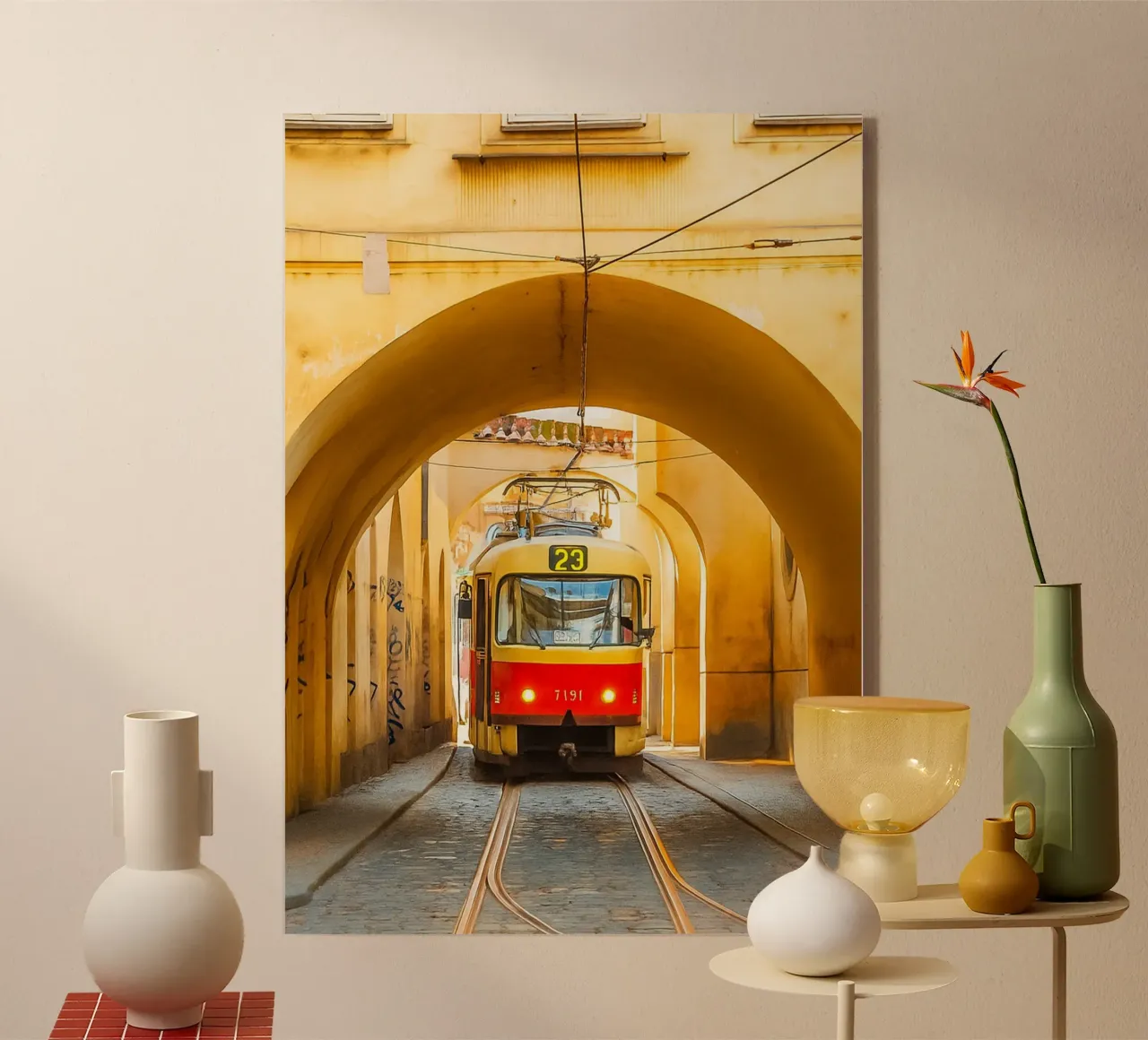 tunnel del tram d'epoca in città plexiglass da PASMING