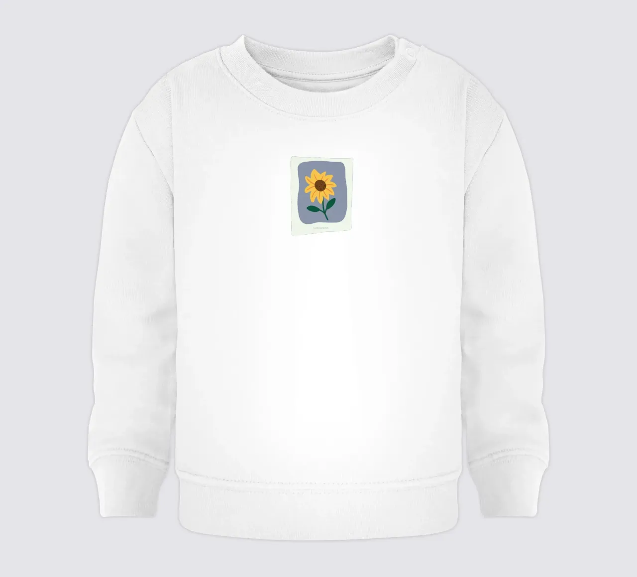 Illustrazione disegnata a mano di un girasole felpa neonato da GalerieGG