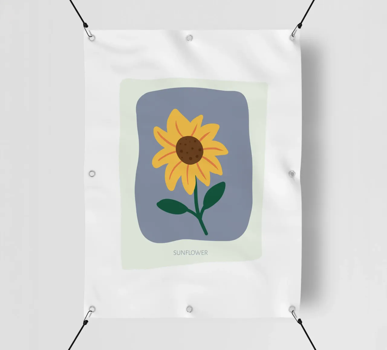 Illustrazione disegnata a mano di un girasole telo in pvc da GalerieGG