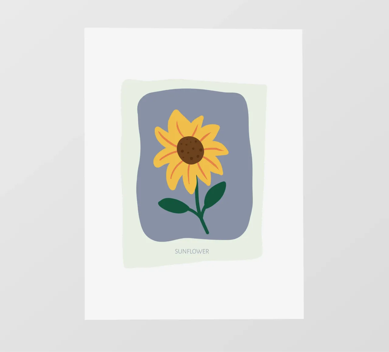 Illustrazione disegnata a mano di un girasole telo in pvc da GalerieGG