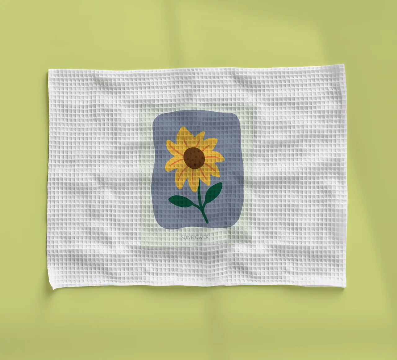 Illustrazione disegnata a mano di un girasole canovaccio da cucina da GalerieGG