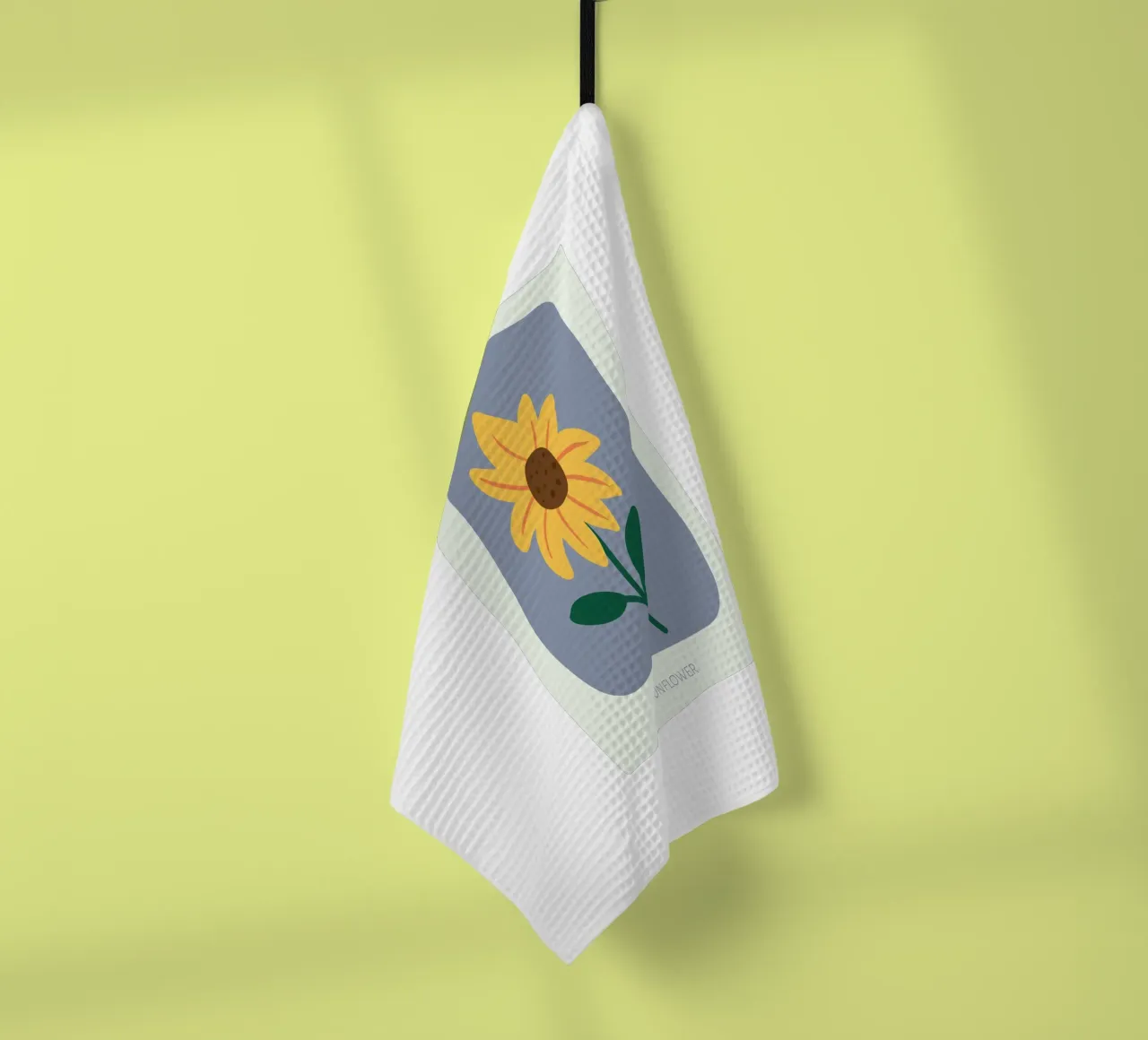 Illustrazione disegnata a mano di un girasole canovaccio da cucina da GalerieGG