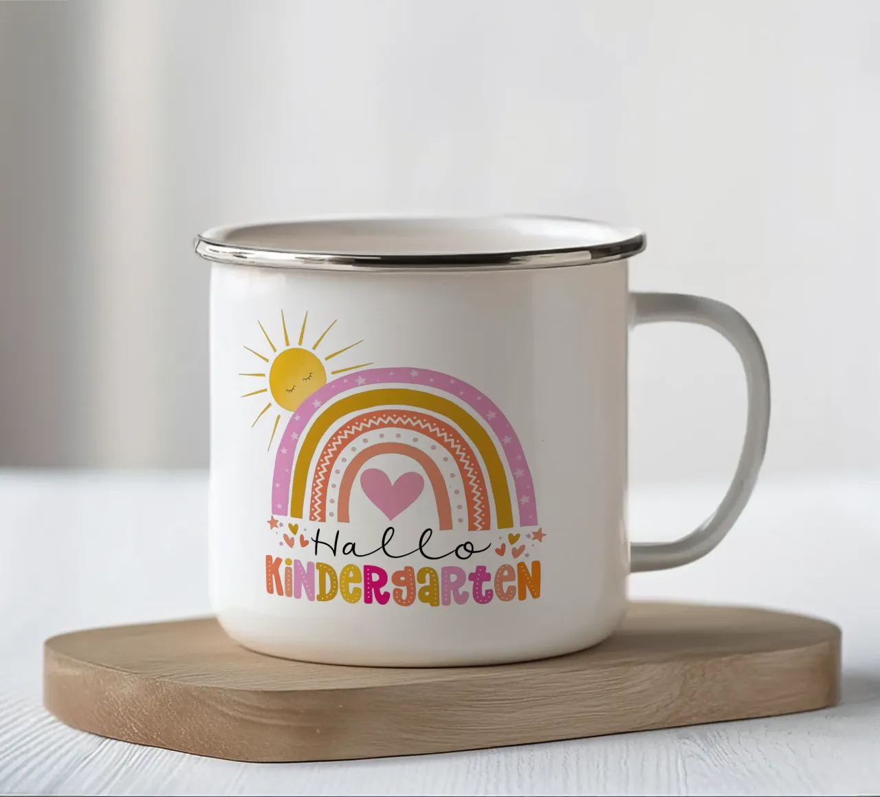 Ciao scuola materna. Per gli insegnanti e i bambini dell'asilo. tazza in smalto da CalliLetters