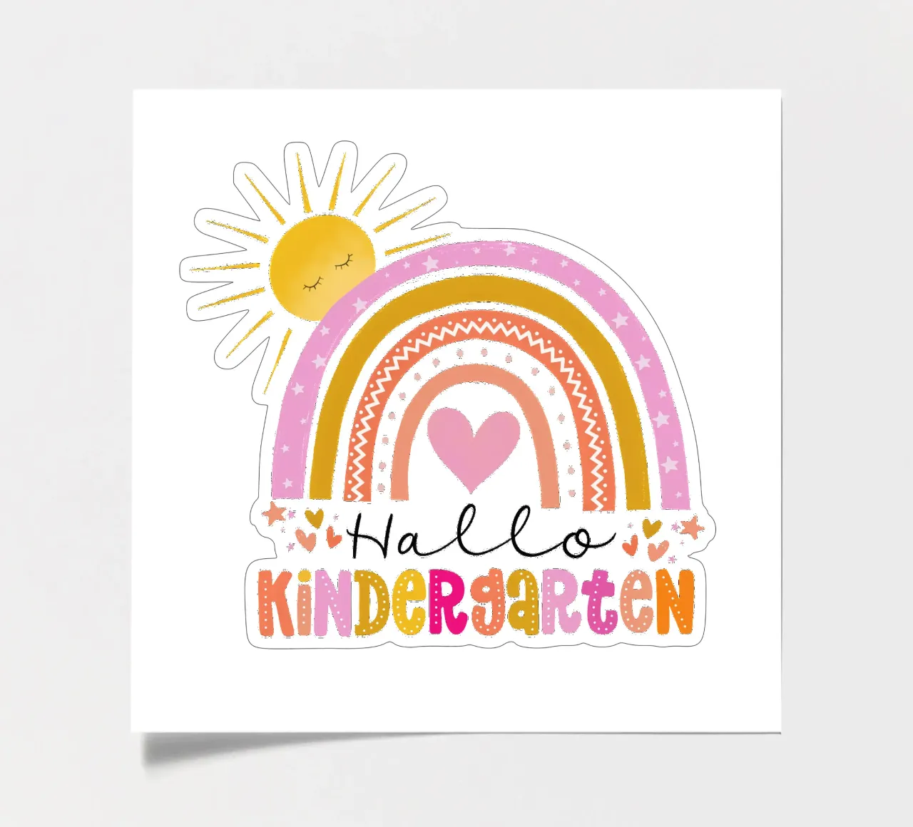 Hello kindergarten. For kindergarten teachers and children. sticker sheet by CalliLetters