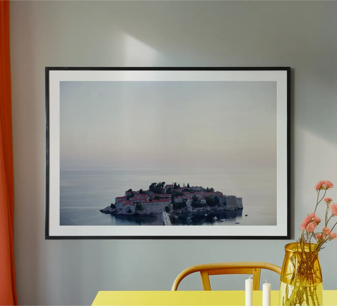 Sveti Stefan, Montenegro carta hahnemühle da art picture