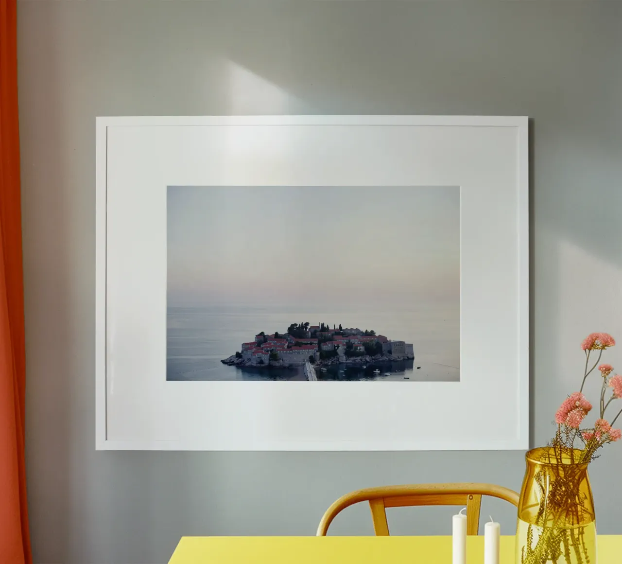 Sveti Stefan, Montenegro carta hahnemühle da art picture