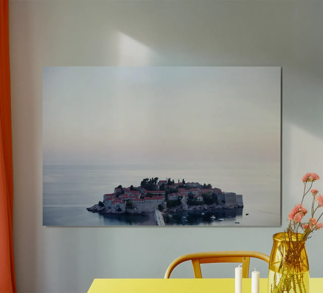 Sveti Stefan, Montenegro carta hahnemühle da art picture