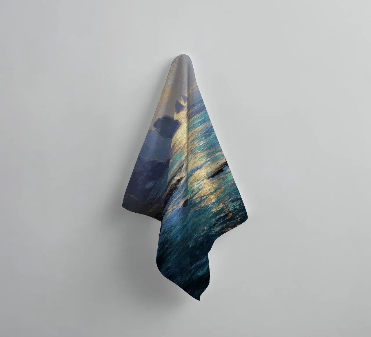 Golden Light on Coastal Cliffs towel by Artbyvo