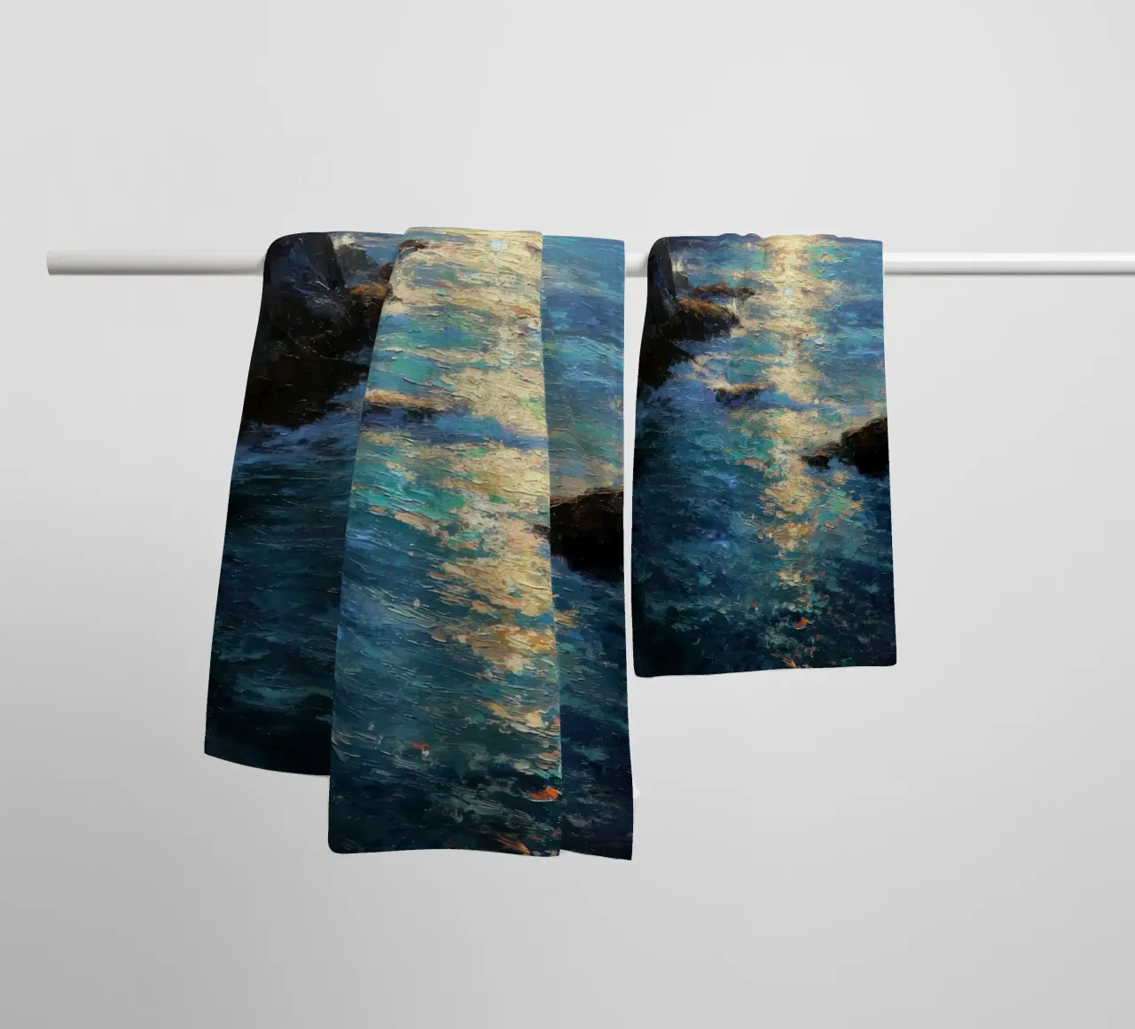 Golden Light on Coastal Cliffs towel by Artbyvo