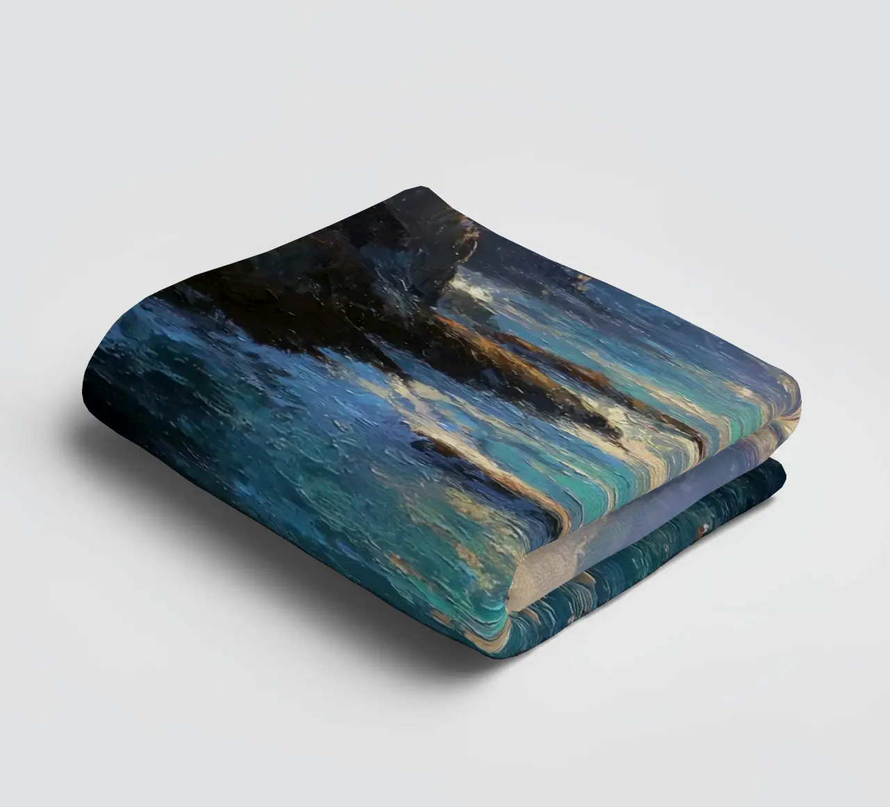 Golden Light on Coastal Cliffs towel by Artbyvo