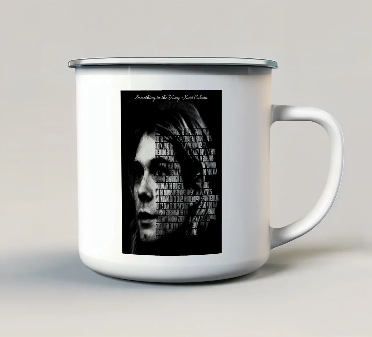 Algo en el camino taza de esmalte de Gunawan Rb