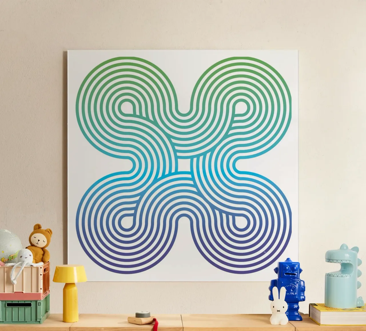 Linee blu retrò plexiglass da Martina