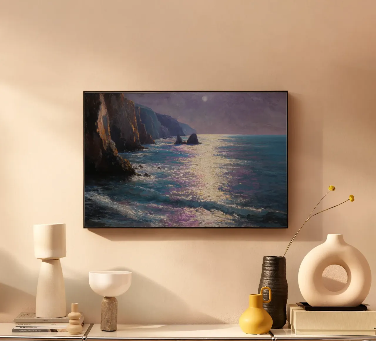Riflessi di luna sul mare alluminio dibond da Artbyvo