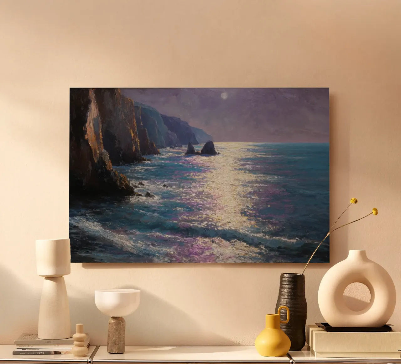 Riflessi di luna sul mare alluminio dibond da Artbyvo