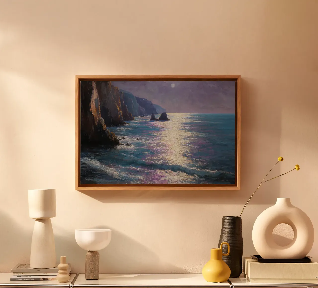 Riflessi di luna sul mare tela da Artbyvo