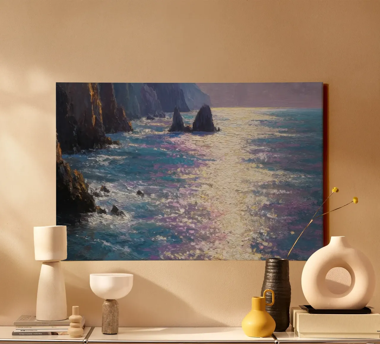 Riflessi di luna sul mare tela da Artbyvo