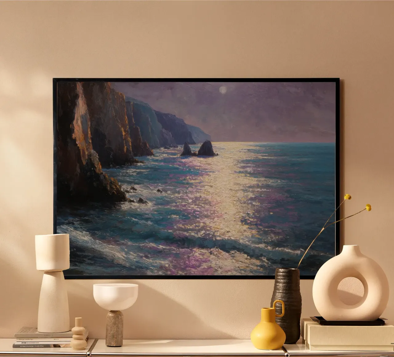 Riflessi di luna sul mare carta hahnemühle da Artbyvo