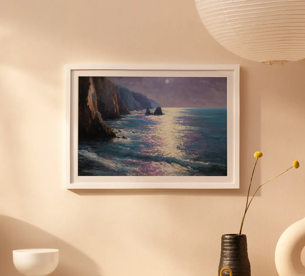 Riflessi di luna sul mare carta hahnemühle da Artbyvo