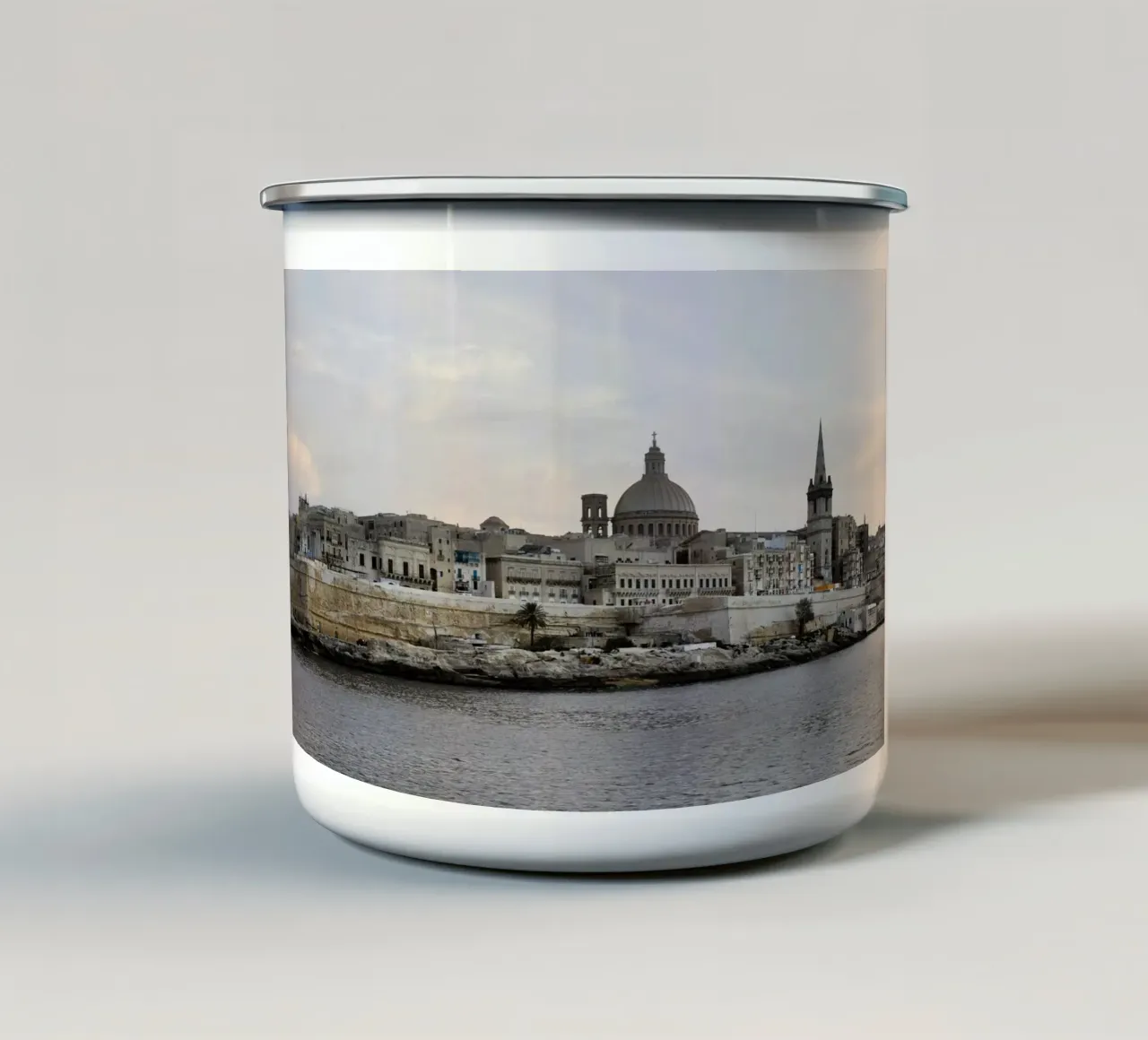 Uitzicht op Valetta, Malta emaille mok van art picture