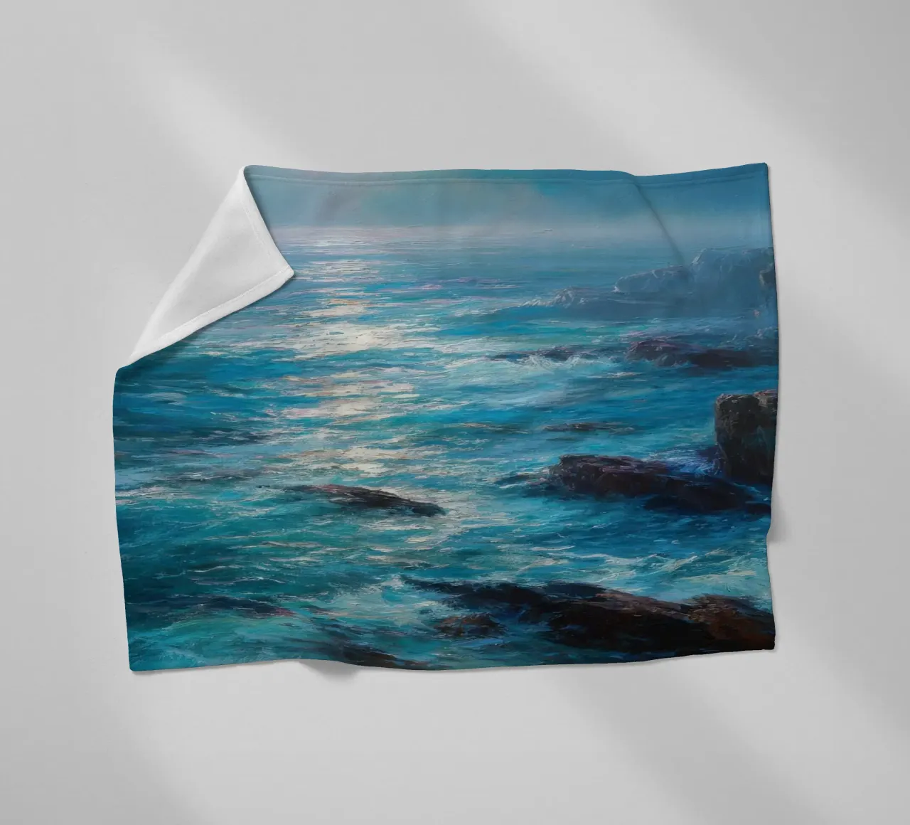 Paesaggio marino con scogliere nebbiose coperta in pile da Artbyvo
