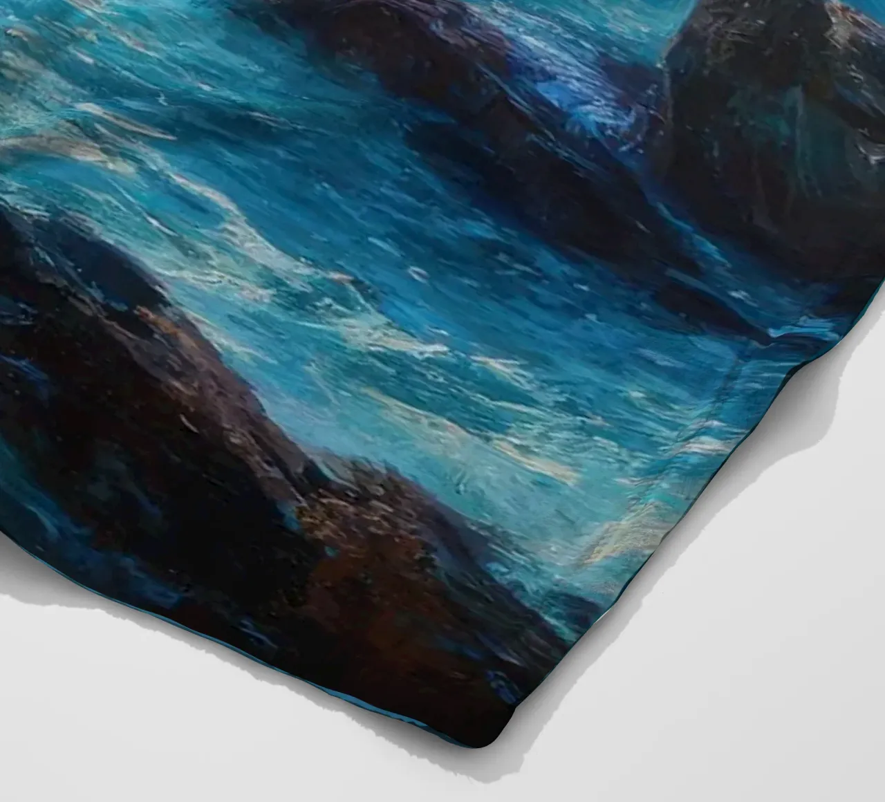 Paesaggio marino con scogliere nebbiose coperta in pile da Artbyvo