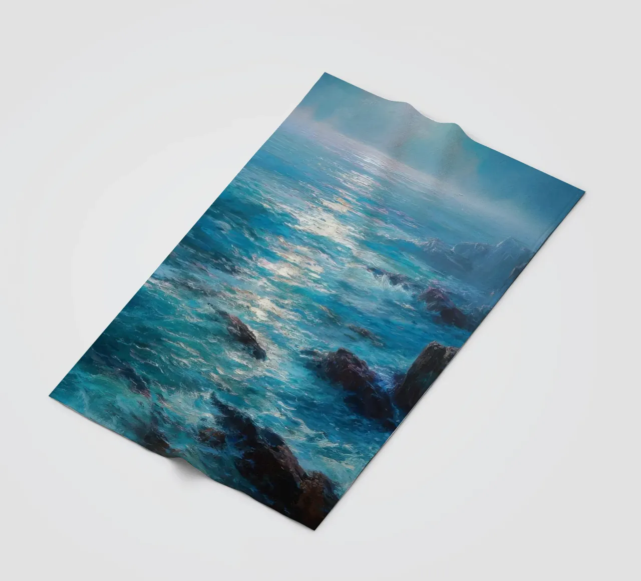 Paesaggio marino con scogliere nebbiose coperta in pile da Artbyvo