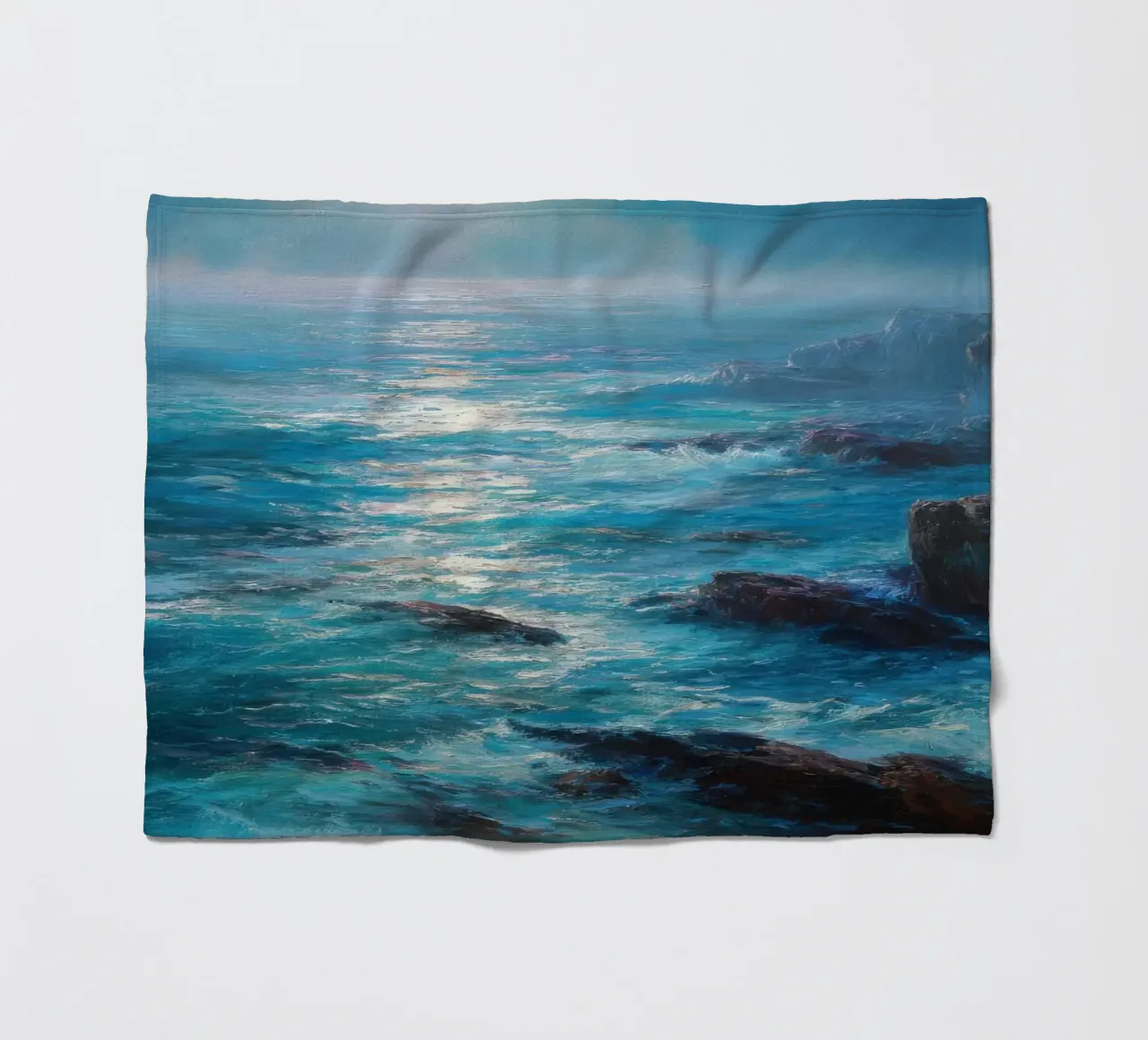 Paesaggio marino con scogliere nebbiose coperta in pile da Artbyvo