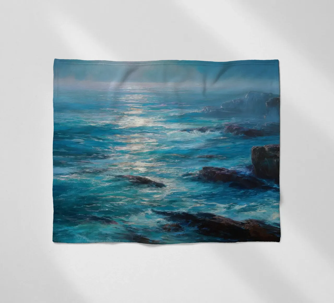 Paesaggio marino con scogliere nebbiose coperta in pile da Artbyvo