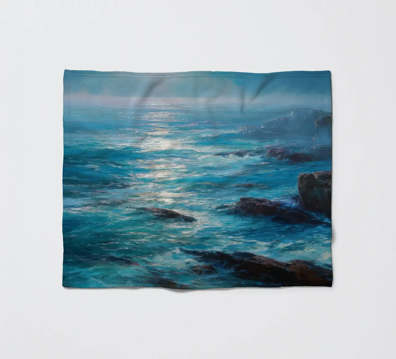 Paesaggio marino con scogliere nebbiose coperta in pile da Artbyvo