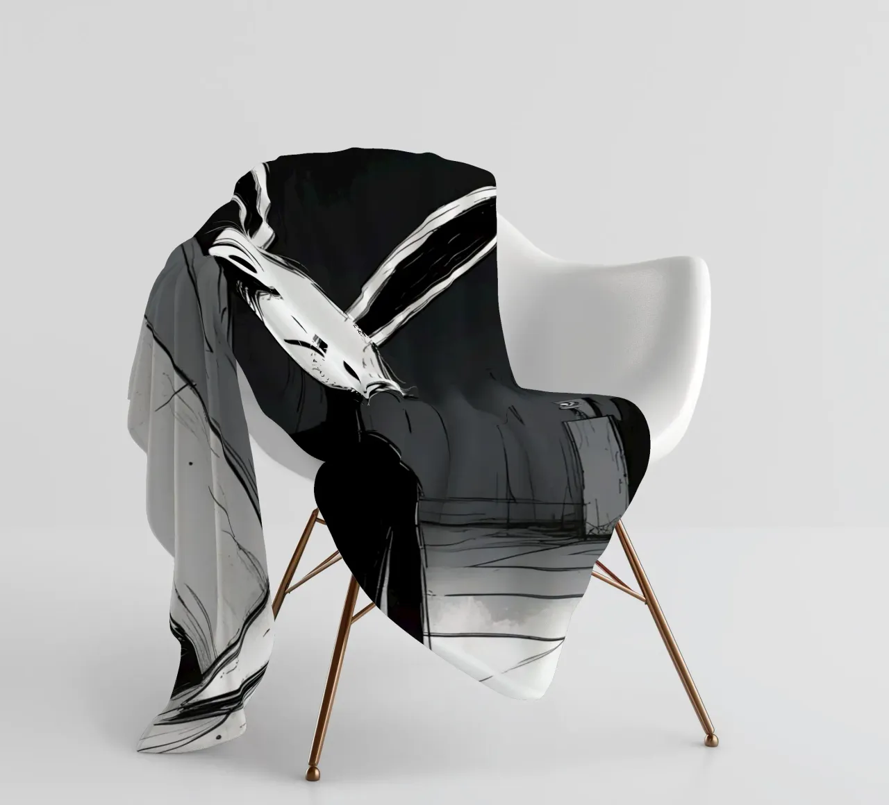 Orecchie di coniglio tristi e occhi afflitti in un ambiente buio coperta in pile da DesignDoodle